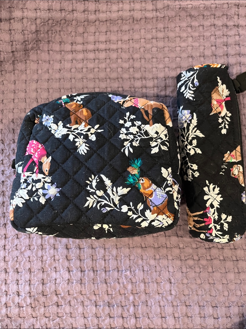 Vera Bradley 2020 Woodland Friends Cosmetic Travel Set UNUSED.